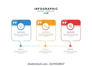 Vector Infographic label design template with icons and 3 options or steps. 