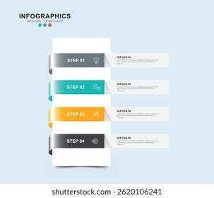 Vector Infographic label ontwerpsjabloon met pictogrammen en 4 opties of stappen.