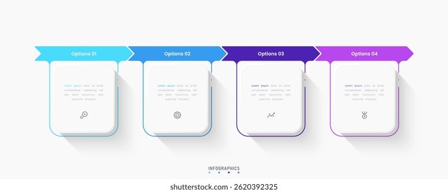 Vector Infographic label design template with icons and 4 options or steps. Can be used for process diagram, presentations, workflow layout, banner, flow chart, info graph.