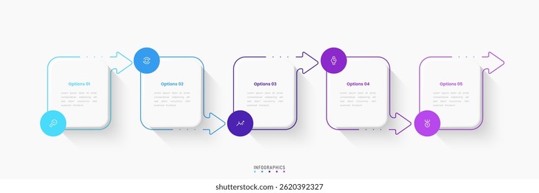 Vector Infographic label design template with icons and 5 options or steps. Can be used for process diagram, presentations, workflow layout, banner, flow chart, info graph.