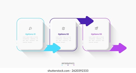Vector Infographic label design template with icons and 3 options or steps. Can be used for process diagram, presentations, workflow layout, banner, flow chart, info graph.