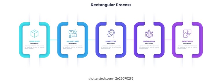 Vector Infographic Label Design-Vorlage mit Symbolen und 5 Optionen oder Schritte. Kann für Prozessdiagramm, Präsentationen, Workflow-Layout, Banner, Flussdiagramm, Infografik verwendet werden.
