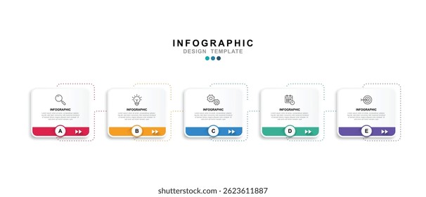 Vector Infographic label design template with icons and 5 options or steps. for your business data. Vector Illustration.