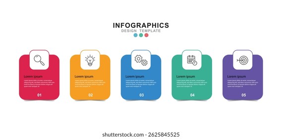 Vector Infographic label design template with icons and 5 options or steps. for your business data. Vector Illustration.