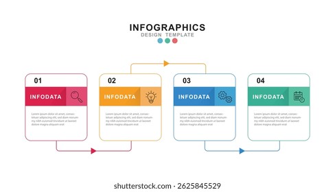 Vector Infographic label design template with icons and 4 options or steps.