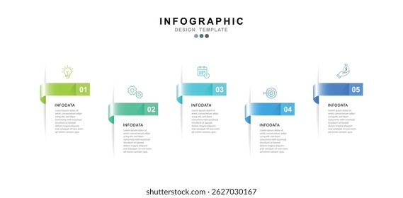 Vector Infographic label design template with icons and 5 options or steps. for your business data. Vector Illustration.