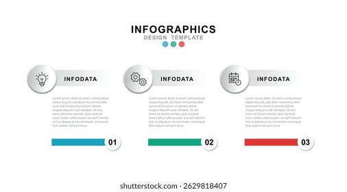 Vector Infografía Plantilla de diseño de etiquetas con iconos y 3, opciones o pasos. Ilustración vectorial.