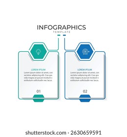 Vector Infographic label design template with icons and 2 options or steps.