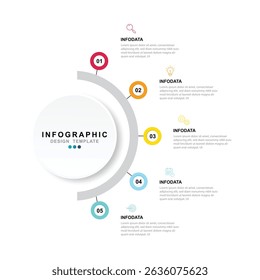 Vector Infographic label design template with icons and 5 options or steps. for your business data. Vector Illustration.