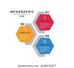 Vector Infographic label design template with icons and 3 options or steps. 