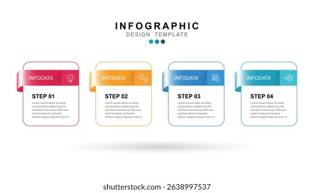 Vector Infographic label design template with icons and 4 options or steps. for your business data. Vector Illustration.