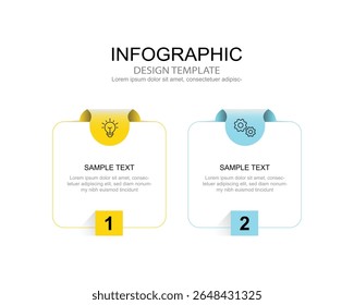 Vector Infographic label design template with icons and 2 options or steps.