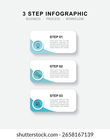 Vector Infographic Label Design-Vorlage mit Symbolen und 3 Optionen oder Schritte. für Ihre Geschäftsdaten. Vektorgrafik.