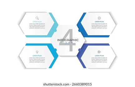 Vector Infographic label design template with icons and 4 options or steps.