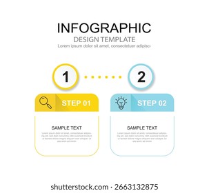 Modelo de design de rótulo de Infográfico de Vetor com ícones e 2 opções ou etapas.
