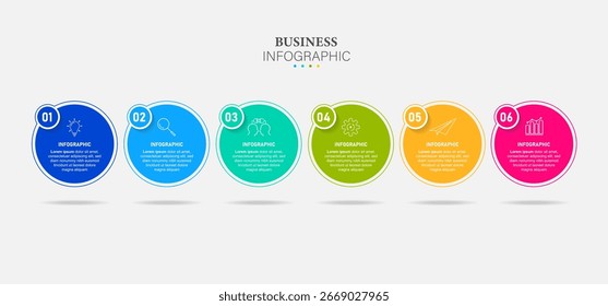 Vector Infografía Plantilla de diseño de etiquetas con iconos y 6 opciones o pasos. Se puede utilizar para el diagrama de proceso, presentaciones, diseño de flujo de trabajo, Anuncio, diagrama de flujo, gráfico de información.