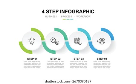 Vector Infografía Plantilla de diseño de etiquetas con iconos y 4 opciones o pasos. Ilustración vectorial.