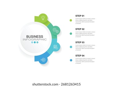 Vector Infographic label design template. process diagram with icons and 4 options or steps.