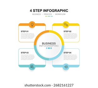 Vector Infographic label design template with icons and 4 options or steps. for your business data. Vector Illustration.