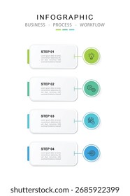 Vector Infografía Plantilla de diseño de etiquetas con iconos y 4 opciones o pasos.	