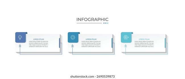 Vector Infographic label design template with icons and 3 options or steps.