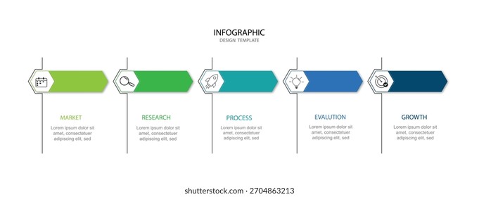 Vector Infografía Plantilla de diseño de etiquetas con iconos y 5 opciones o pasos. Puede ser utilizado para el diagrama de proceso, presentaciones.