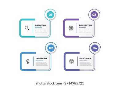 Vector Infographic label design template with icons and 4 options or steps. Can be used for process diagram, presentations, workflow layout, banner, flow chart, info graph.