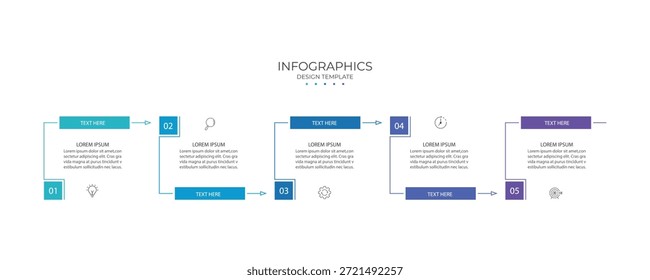 Vector Infografía Plantilla de diseño de etiquetas con iconos y 5 opciones o pasos. Ilustración vectorial.