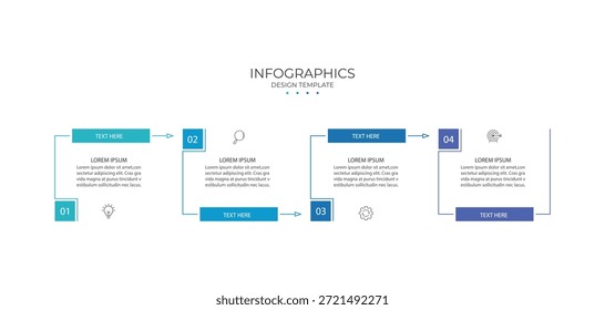 Vector Infografía Plantilla de diseño de etiquetas con iconos y 4 opciones o pasos. Ilustración vectorial.