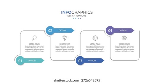Vector Infografía Plantilla de diseño de etiquetas con iconos y 4 opciones o pasos. Ilustración vectorial.