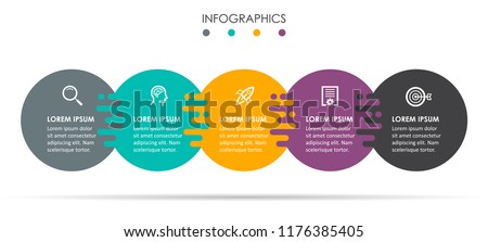 Vector Infographic label design template with icons and 5 options or steps.  Can be used for process diagram, presentations, workflow layout, banner, flow chart, info graph.