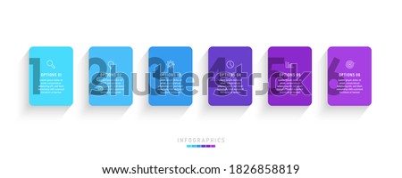 Vector Infographic label design template with icons and 6 options or steps. Can be used for process diagram, presentations, workflow layout, banner, flow chart, info graph.