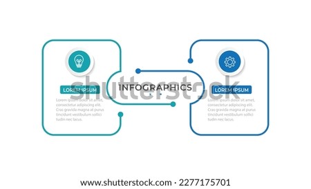 Vector Infographic label design template with icons and 2 options or steps.