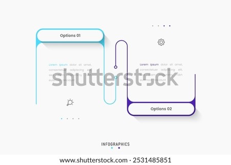 Vector Infographic label design template with icons and 2 options or steps. Can be used for process diagram, presentations, workflow layout, banner, flow chart, info graph.