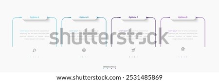 Vector Infographic label design template with icons and 4 options or steps. Can be used for process diagram, presentations, workflow layout, banner, flow chart, info graph.