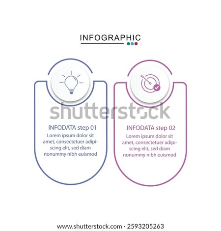 Vector Infographic label design template with icons and 2 options or steps. Can be used for process diagram, presentations,