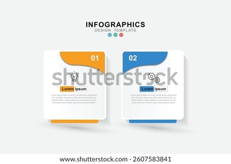  Vector Infographic label design template with icons and 2 options or steps.