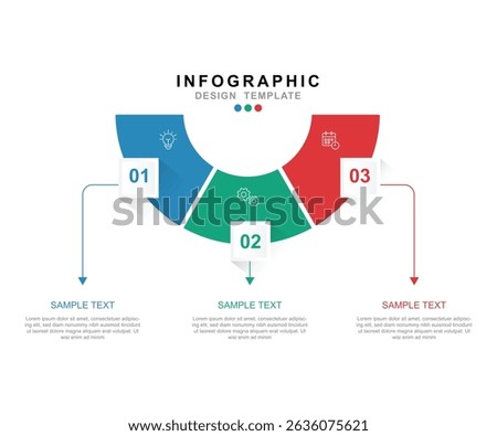 Vector Infographic label design template with icons and 3 options or steps.