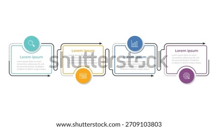 Vector Infographic label design template with icons and 4 options or steps. Can be used for process diagram, presentations, workflow layout, banner, flow chart, info graph.