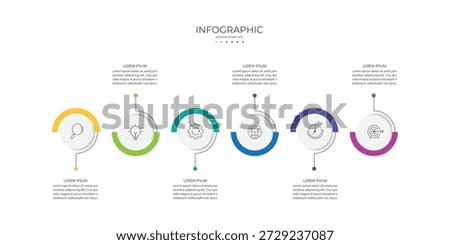 Vector Infographic label design template with icons and 6 options or steps.