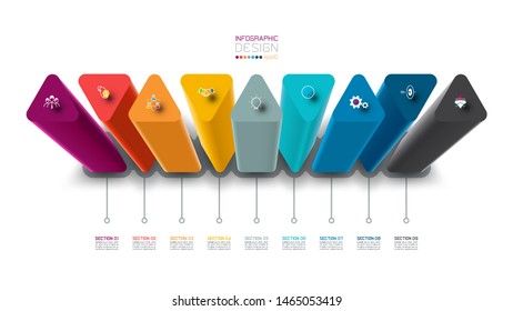 Vector Infographic label design with triangle columns design. 