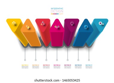 Vector Infographic label design with triangle columns design. 
