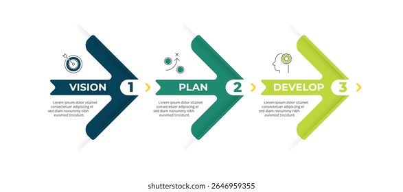 Vector infographic label with icon. 3 step options. Diagram business workflow product activity. presentation, website, banner