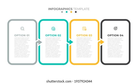 Vector infographic label with icons. Business concept with 4 options or steps.