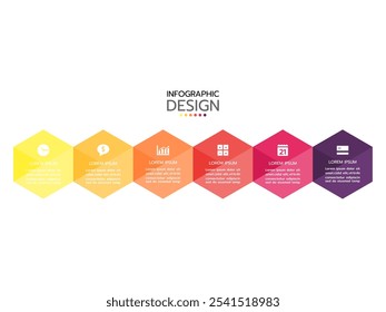 Vector infographic label with icons. Business concept with 6 options or steps.