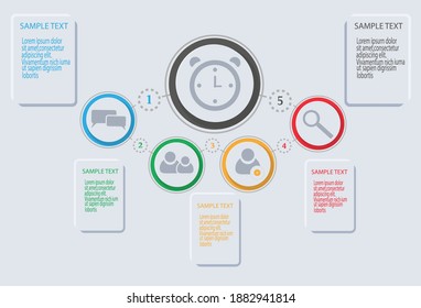 Vector infographic label template with icons. 5 options or steps.Neumorphism infographics for business concept..neumorphism graphic.social media banner web design. 10EPS