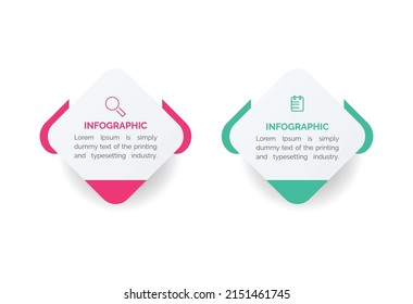 Vector infographic label template with icons. 2 options or steps. Infographics for business concept. Can be used for info graphics, flow charts, presentations, web sites, banners, printed materials.