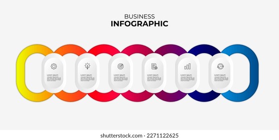 Plantilla de etiqueta de infografía vectorial con iconos. 6 opciones o pasos. Infografía para el concepto de negocio. Se puede usar para infografías, diagramas de flujo, presentaciones, sitios web, banners y más