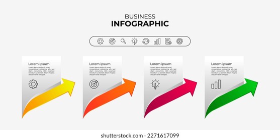 Vector infographic label template with icons. 4 options or steps. Infographic for business concept. Can be used for info graphics, flowcharts, presentations, websites, banners, and more