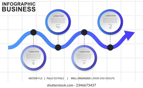Vector infographic label template with icons. 4 options or steps. Infographics for business concept. Can be used for info graphics, flow charts, presentations, web sites, banners, printed materials.
